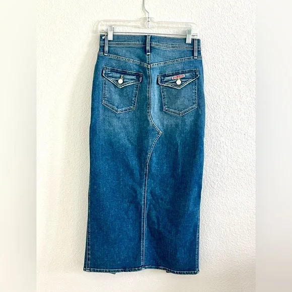 Hudson Jeans Blue Denim Slit Maxi Skirt - Picture 4 of 5